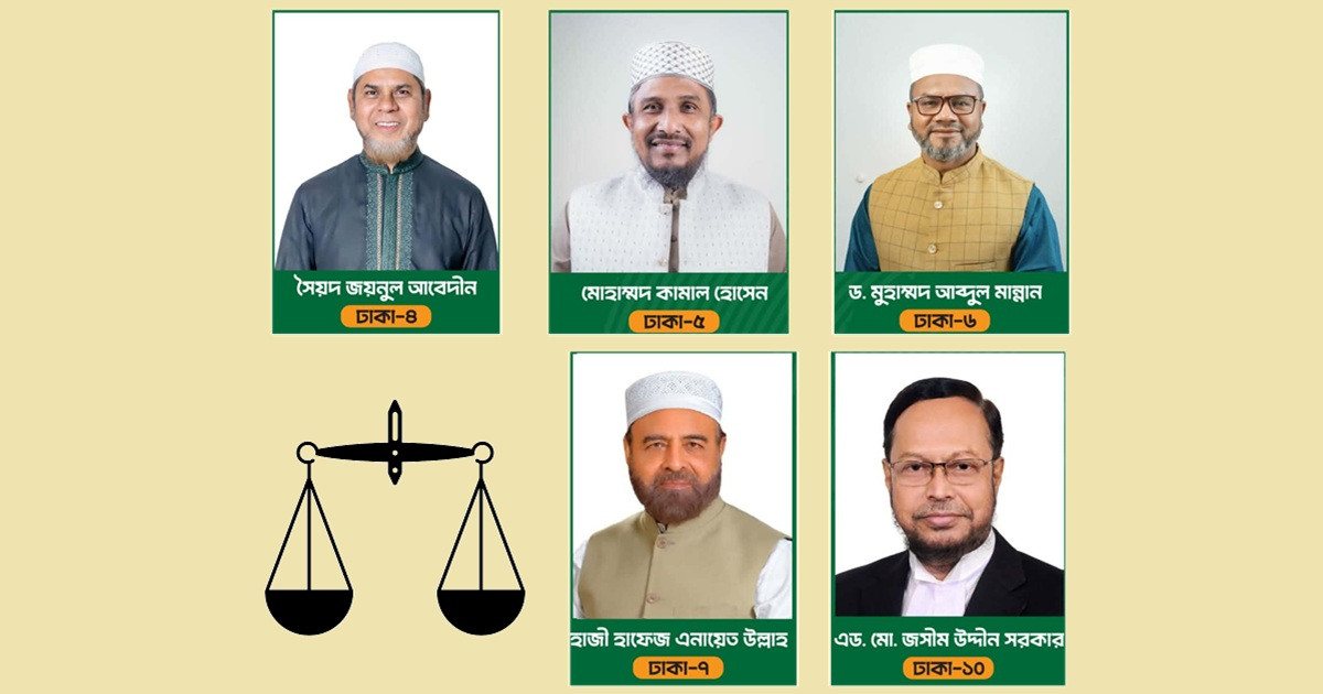 দাঁড়িপাল্লা পেলেন ঢাকা মহানগরী দক্ষিণের ৫ প্রার্থী