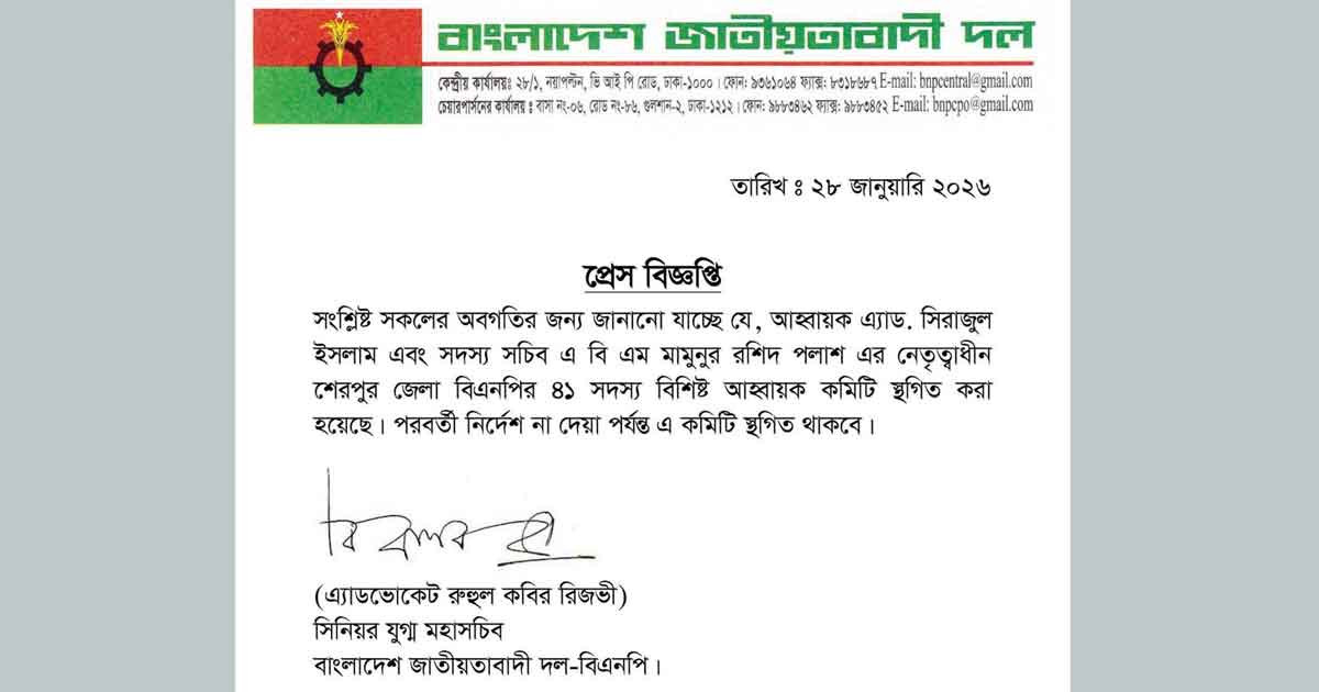 সংঘর্ষের পর জেলা বিএনপির আহ্বায়ক কমিটি স্থগিত