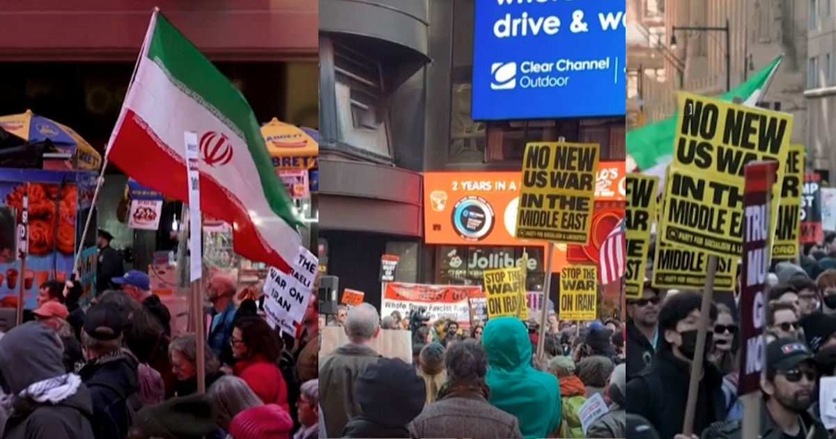 ইরানের হামলার প্রতিবাদে উত্তাল নিউইয়র্ক