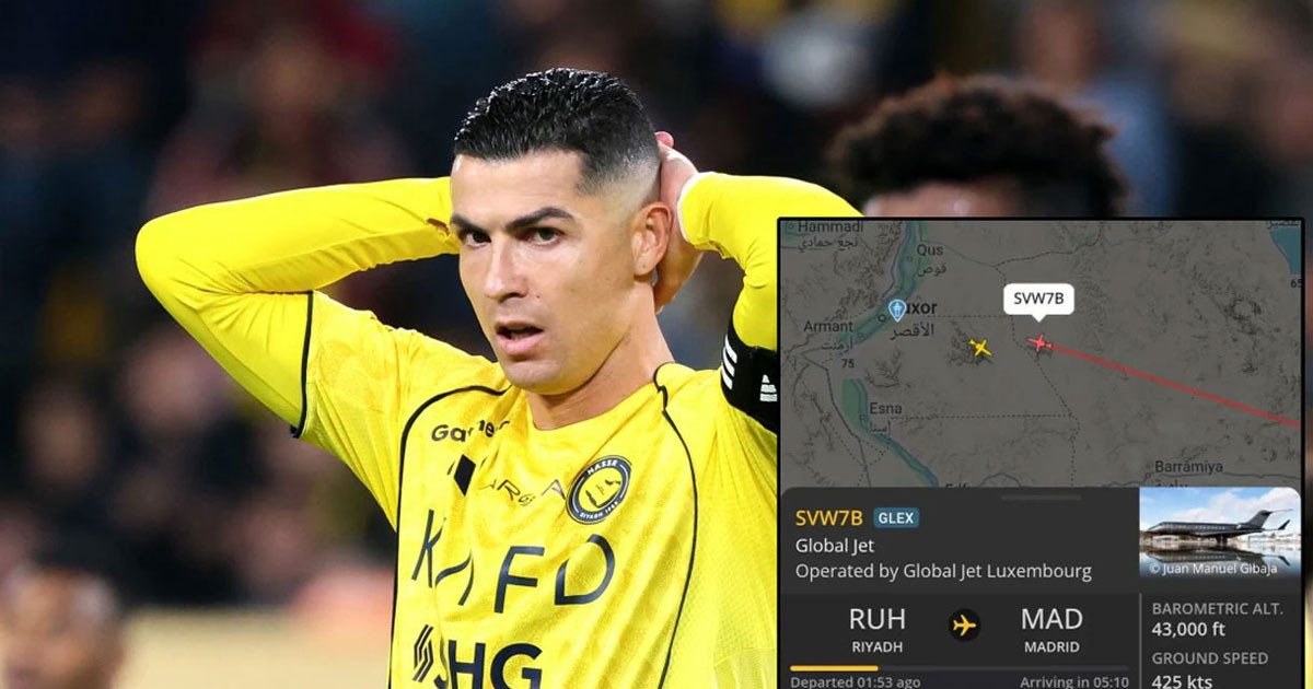 ব্যক্তিগত বিমানে যুদ্ধকবলিত সৌদি ছেড়েছেন রোনালদো!
