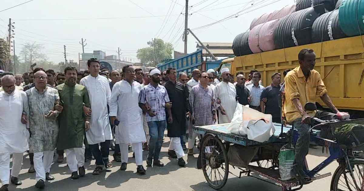 ঝিনাইদহে নিহত কৃষকদল নেতার লাশ নিয়ে বিক্ষোভ মিছিল