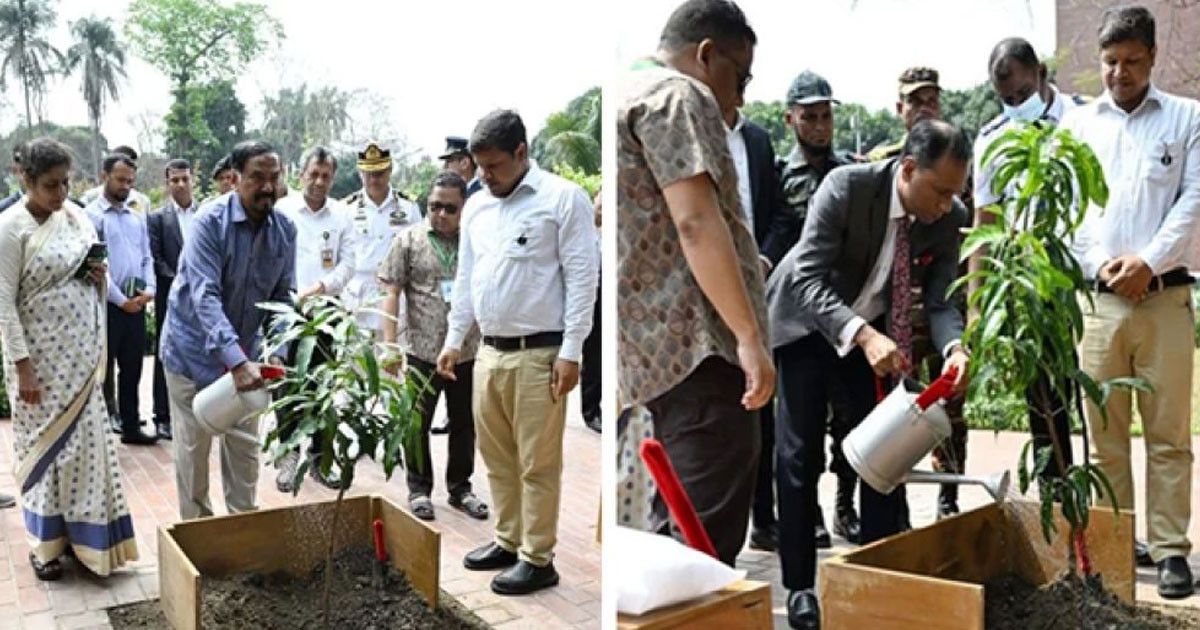 সংসদ প্রাঙ্গণে স্পিকার ও ডেপুটি স্পিকারের বৃক্ষরোপণ