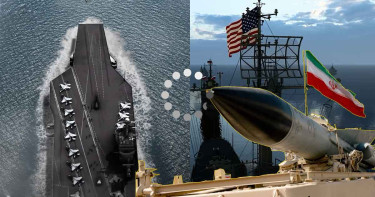 রহস্যজনক আগুনে পুড়েছে মার্কিন বিমানবাহী রণতরী, নেপথ্যে ইরান?