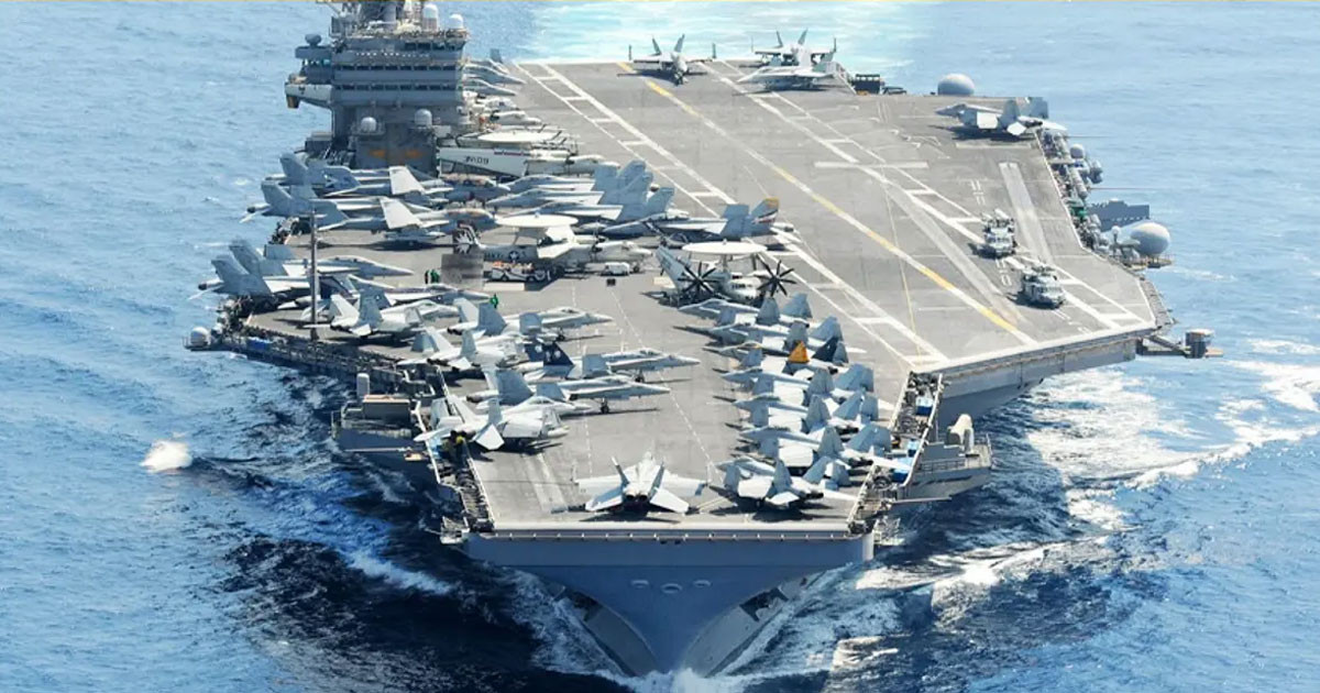 বিশ্বের বৃহত্তম মার্কিন রণতরী আব্রাহাম লিংকনে ১০০ ক্ষেপণাস্ত্র হামলা চালায় ইরান