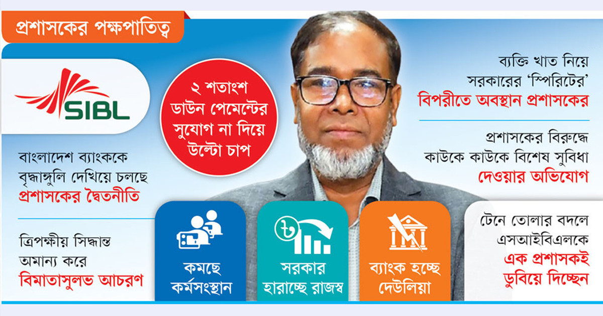 এসআইবিএল প্রশাসকের ‘বদনজরে’ ব্যবসায়ীরা