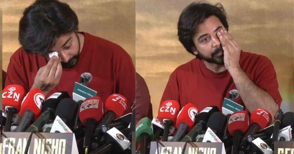 সংবাদ সম্মেলনে অঝোরে কাঁদলেন নিশো