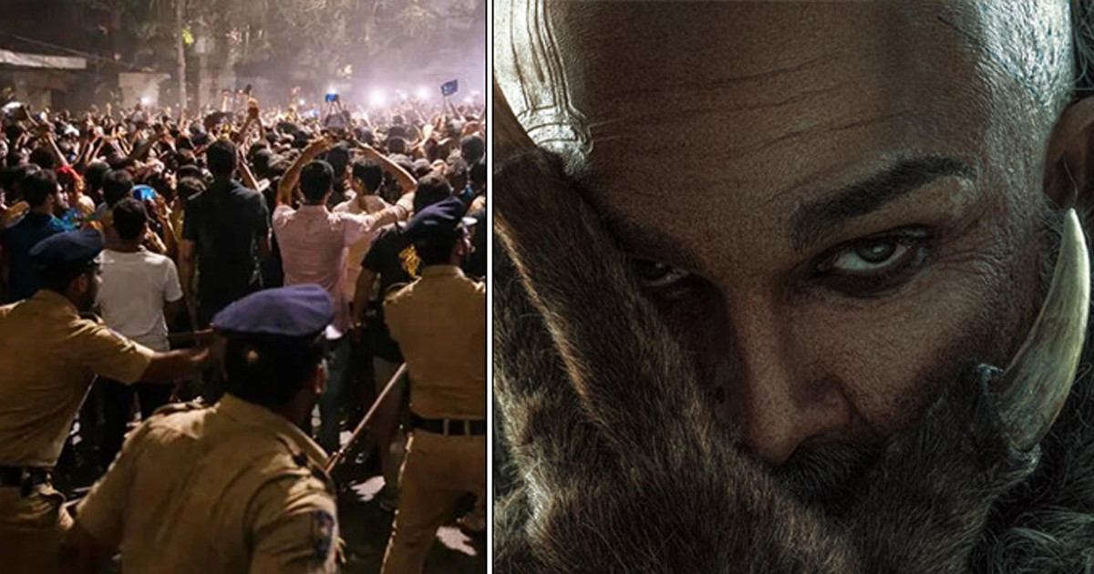 ফার্স্ট লুক প্রকাশ, আল্লুর বাড়ির সামনে বিশৃঙ্খলা