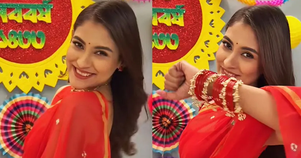 ঘরোয়া আয়োজনে মেহজাবীনের বৈশাখ