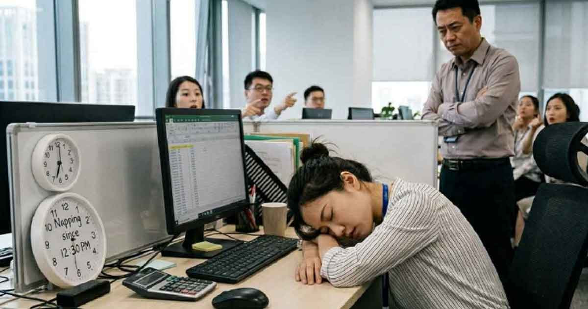 বেতন কম বলে অফিসেই পাঁচ ঘণ্টা ঘুমান কর্মী