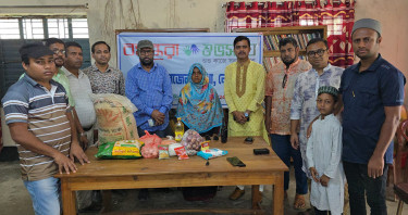 নেত্রকোনার বারহাট্টায় বসুন্ধরা শুভসংঘের উদ্যোগে অসহায় সাবিনা পেল এক মাসের খাদ্য সহায়তা
