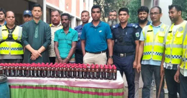 সিরাজগঞ্জে ৮০০ লিটার চোলাই মদ উদ্ধার, আটক ১