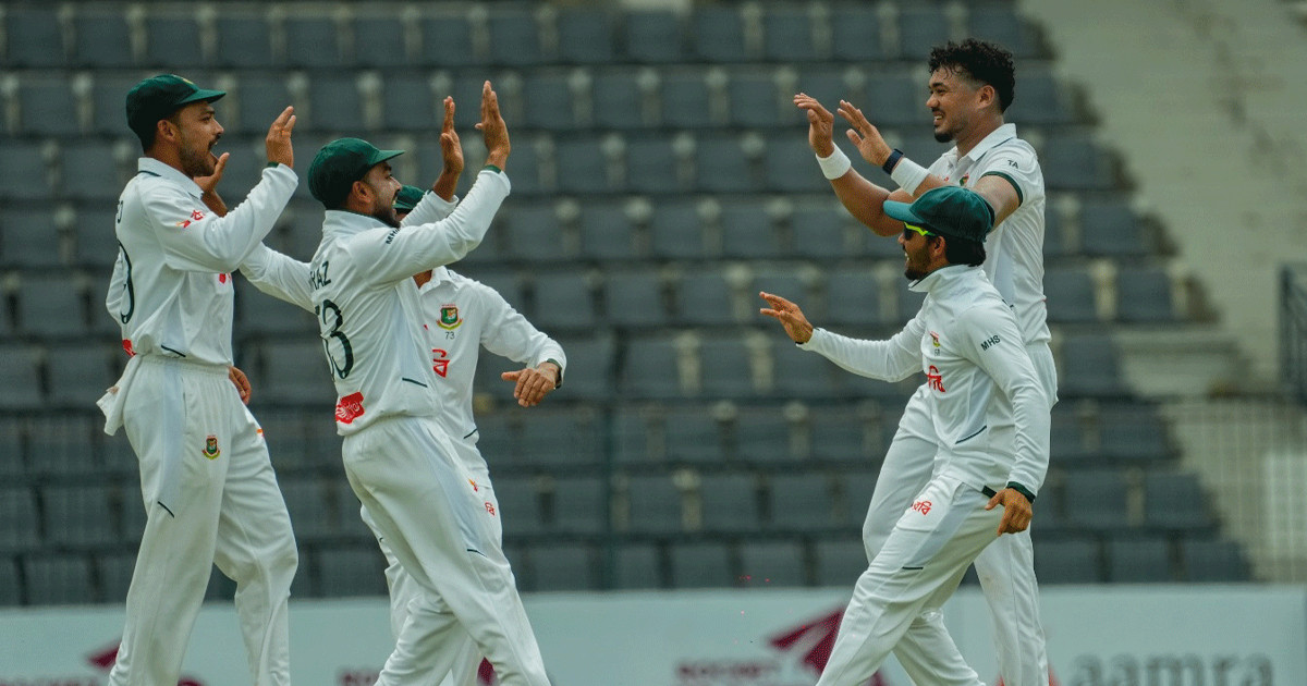 ২৩২ রানে অলআউট পাকিস্তান, ৪৬ রানের লিড নিলো বাংলাদেশ