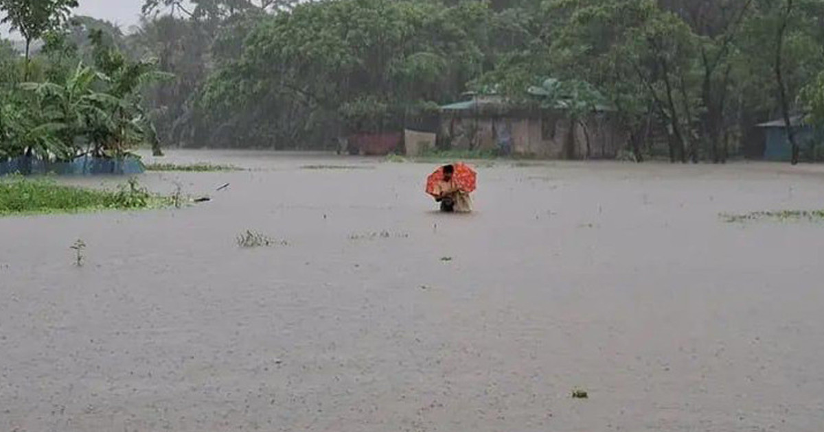 ভারী বর্ষণ ও জোয়ারের পানিতে বিপর্যস্ত হাতিয়ার উপকূল