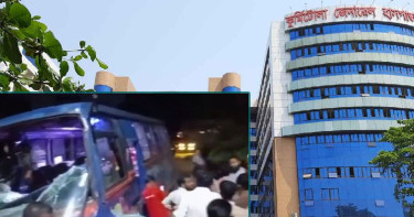 নিয়ন্ত্রণ হারিয়ে কুর্মিটোলা হাসপাতালের দেওয়ালে বাসের ধাক্কা, নিহত ১